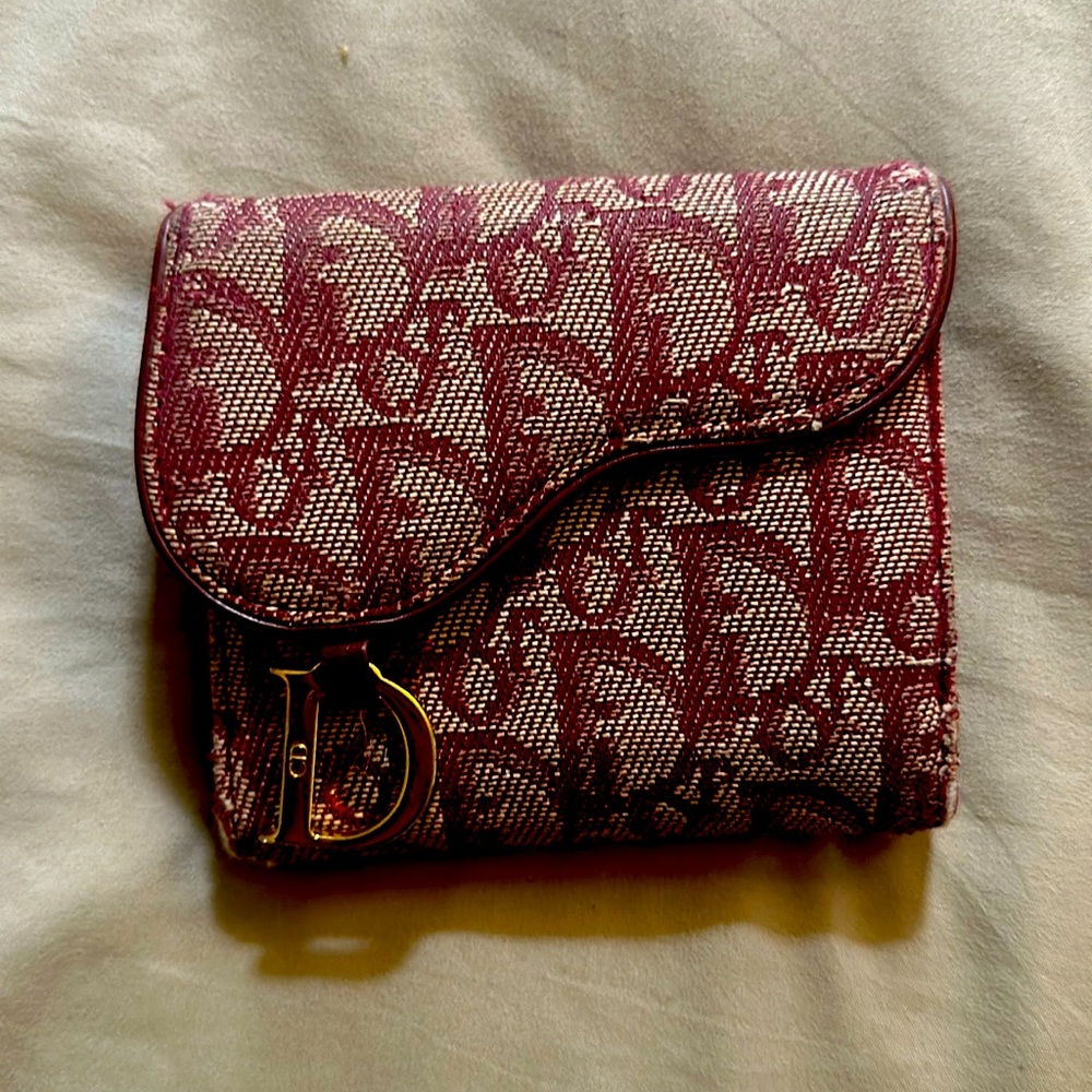 Christian Dior Burgundy Trotter Wallet